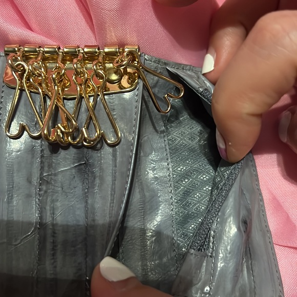 Vintage Eel Skin Folding Key Holder Grey - Picture 5 of 10